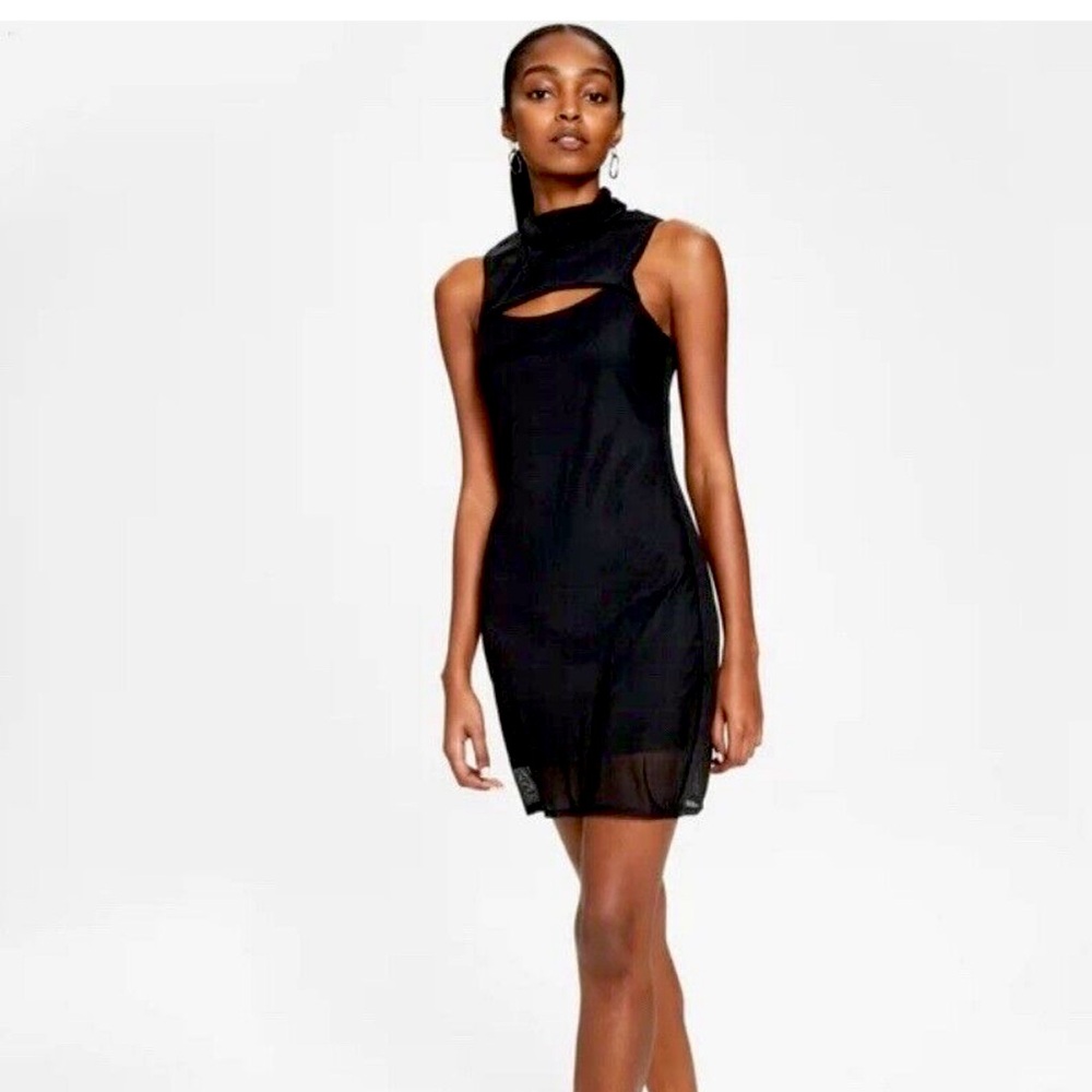 Black Mesh Bodycon Dress